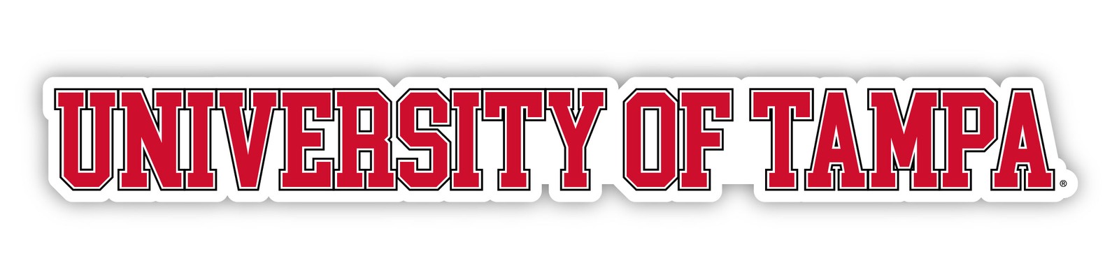 University of Tampa Spartans College Text Vinyl Decal – White, Clear and Holo