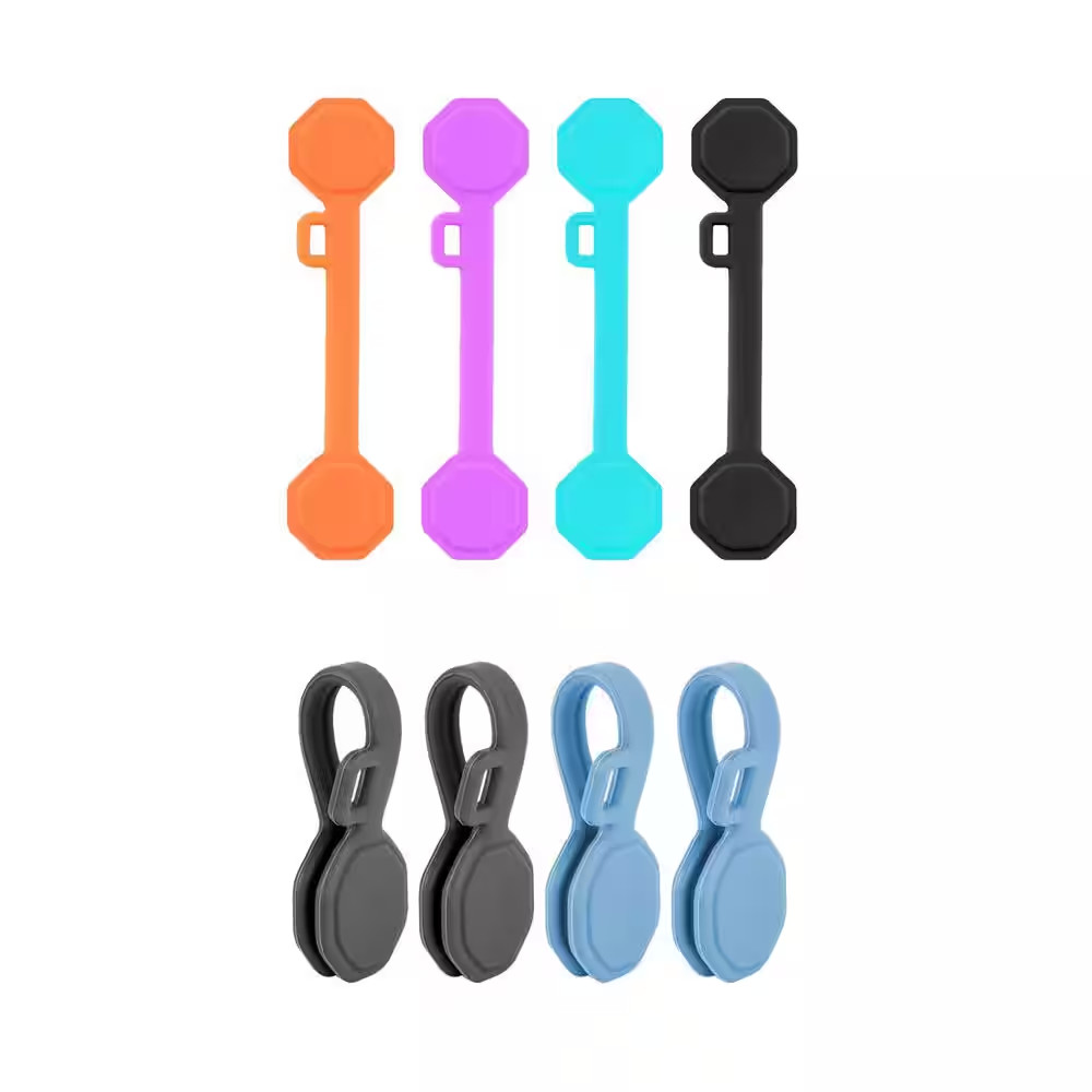 8PCS Silicone Magnetic Cable Ties & Clips Cord Organizer Reusable Magnet Cable H