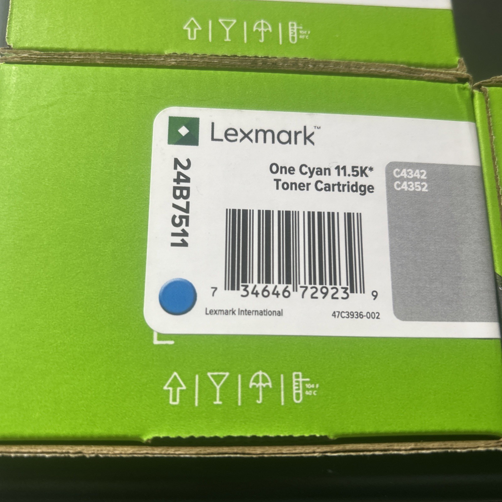 NEW GENUINE LEXMARK 24B7511 CYAN TONER CARTRIDGE