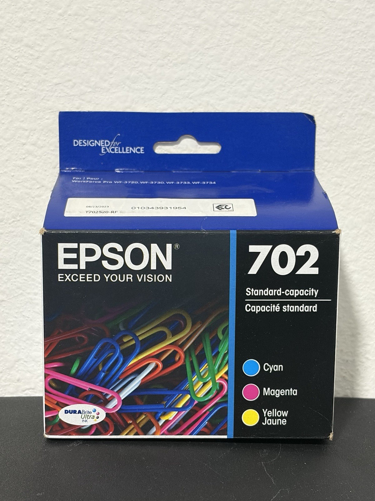 Genuine Epson 702 Ink Cartridges - Cyan/Magenta/Yellow EXP 08/2026