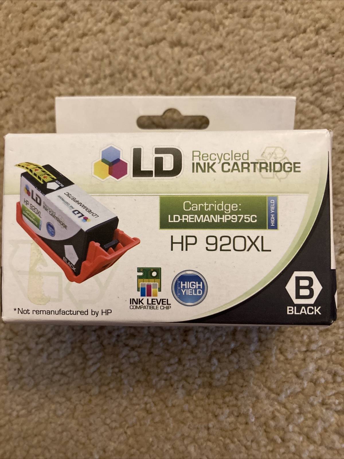 LD Recycled Ink Cartridge “HP 920XL” Black HP Printer NIB Ld-REMANHP975C
