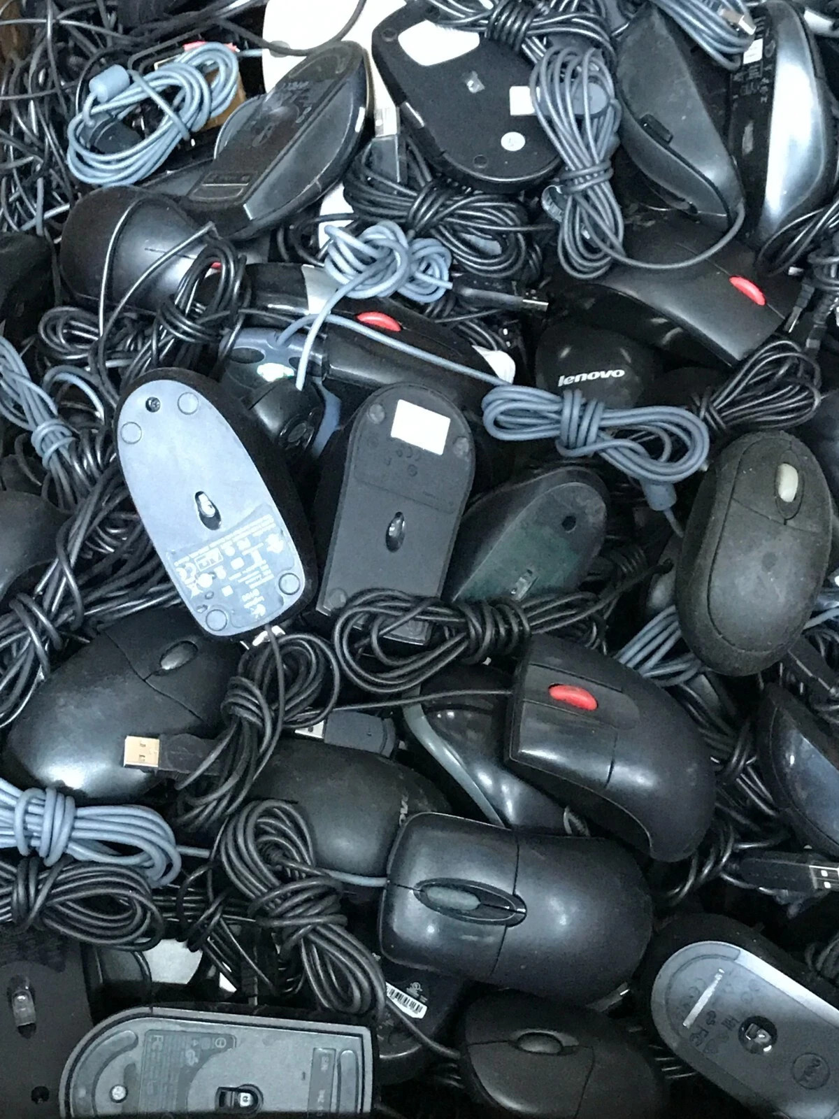 HP Dell Lenovo Logitech Microsoft Wired USB Used - Mouse MIXED BRANDS LOT OF 20