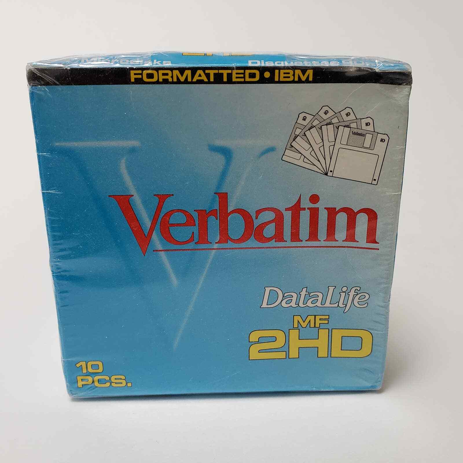 Verbatim DataLife MF 2HD 3.5" Microdisks 10 PCS. Formatted IBM 1999