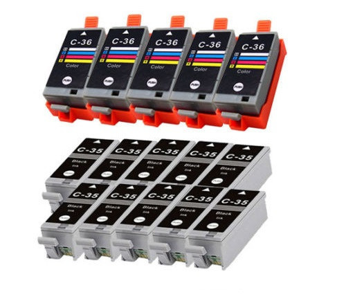 15 Pack Replacement Ink for Canon PGI-35 CLI-36 PIXMA ip100 mini260 mini320 Chip