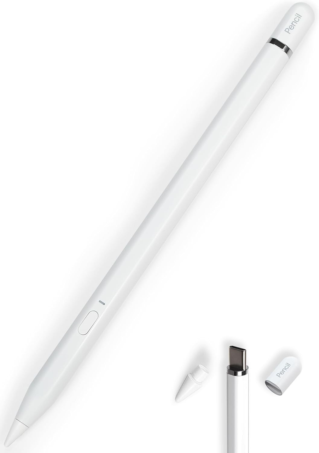 1St Gen USB-C Pencil for Ipad 2018-26: All-Metal, BT Shortcut Button