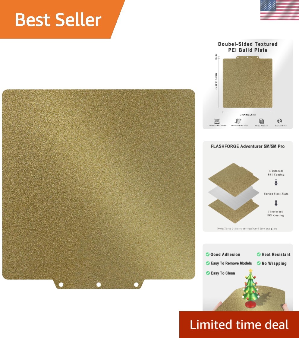 Flashforge 5M-Compatible Dual-Sided PEI Build Plate 235mm for Diverse Filaments