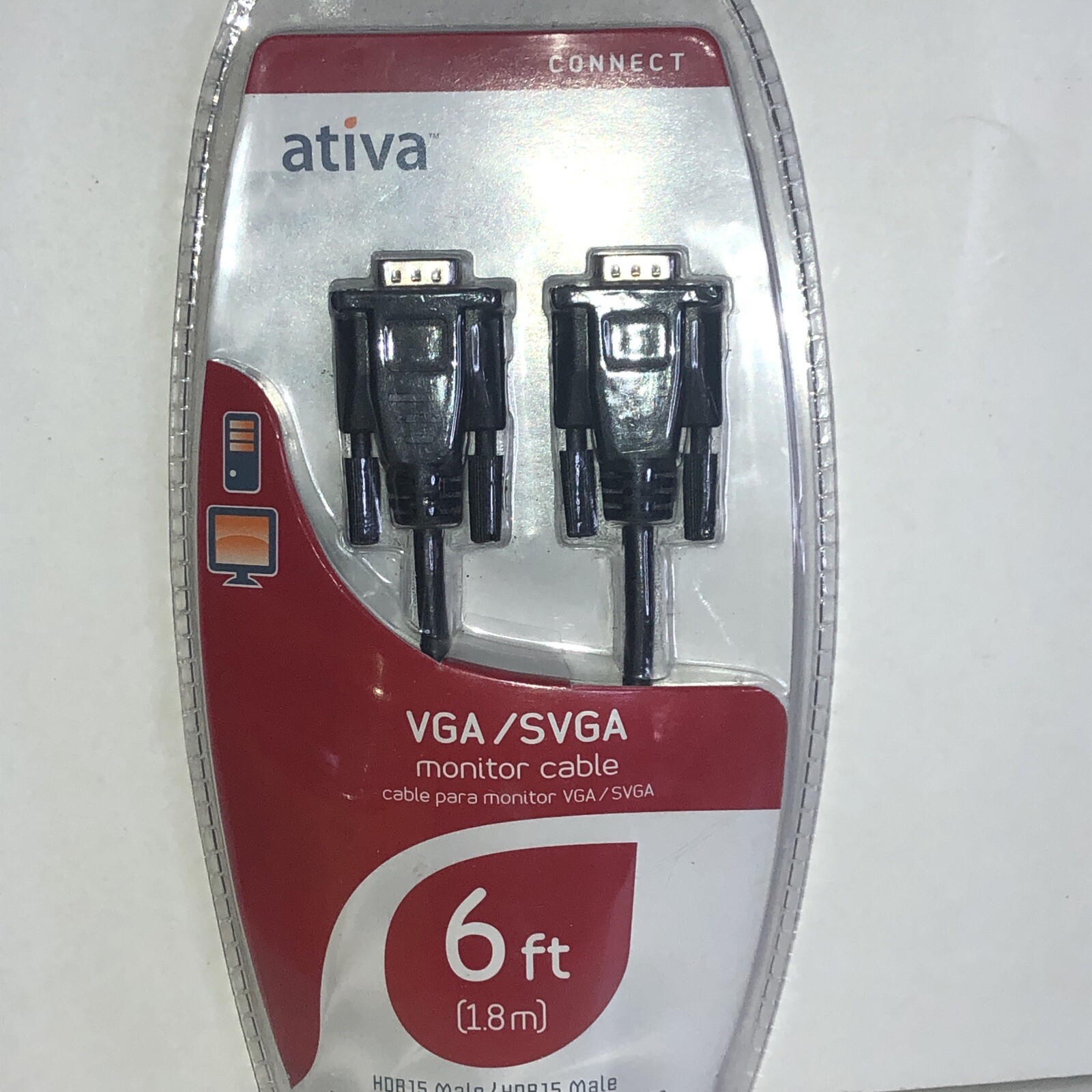 Ativa VGA/SVGA Monitor Cable 6 Feet HDB 15 Connect