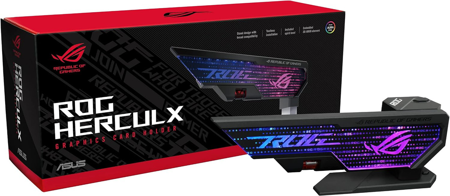 NEW ASUS ROG Herculx Graphics Card Holder XH01 ARGB GPU Support Spirit Level