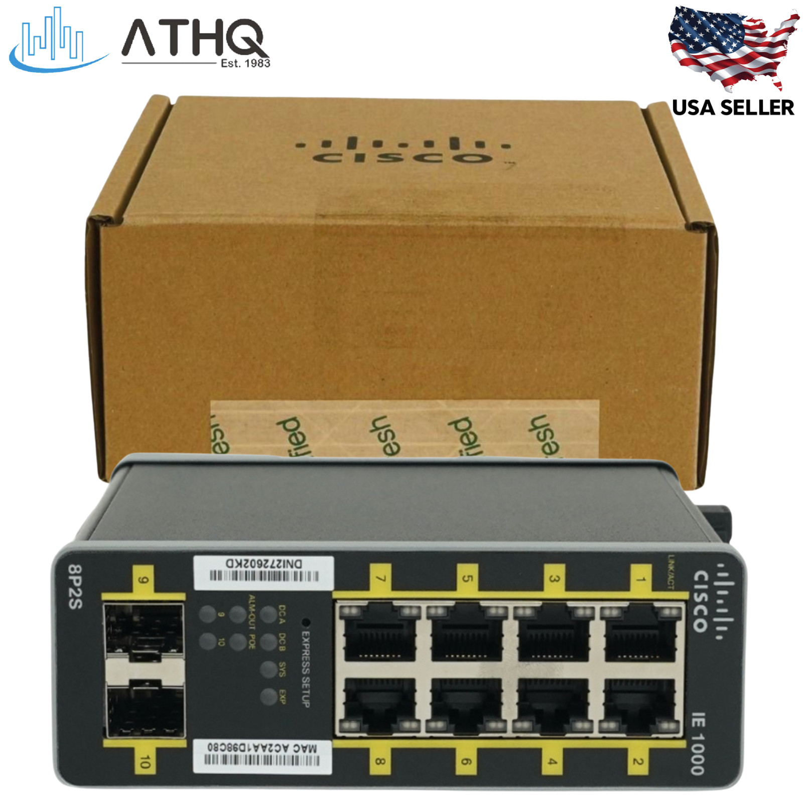 Cisco IE-1000-8P2S-LM Industrial Ethernet Switch 8x PoE+ 2x 1G SFP DIN Refresh