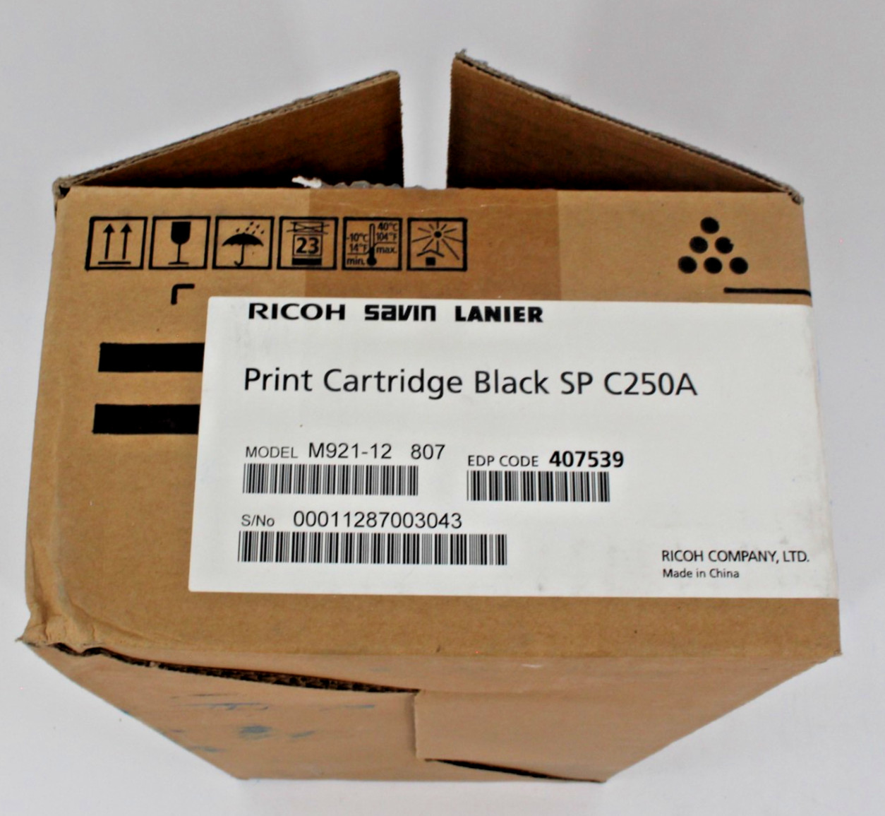 Ricoh M921-12 Savin Lanier Genuine Black Toner Print Cartridge SP C250A (407539)