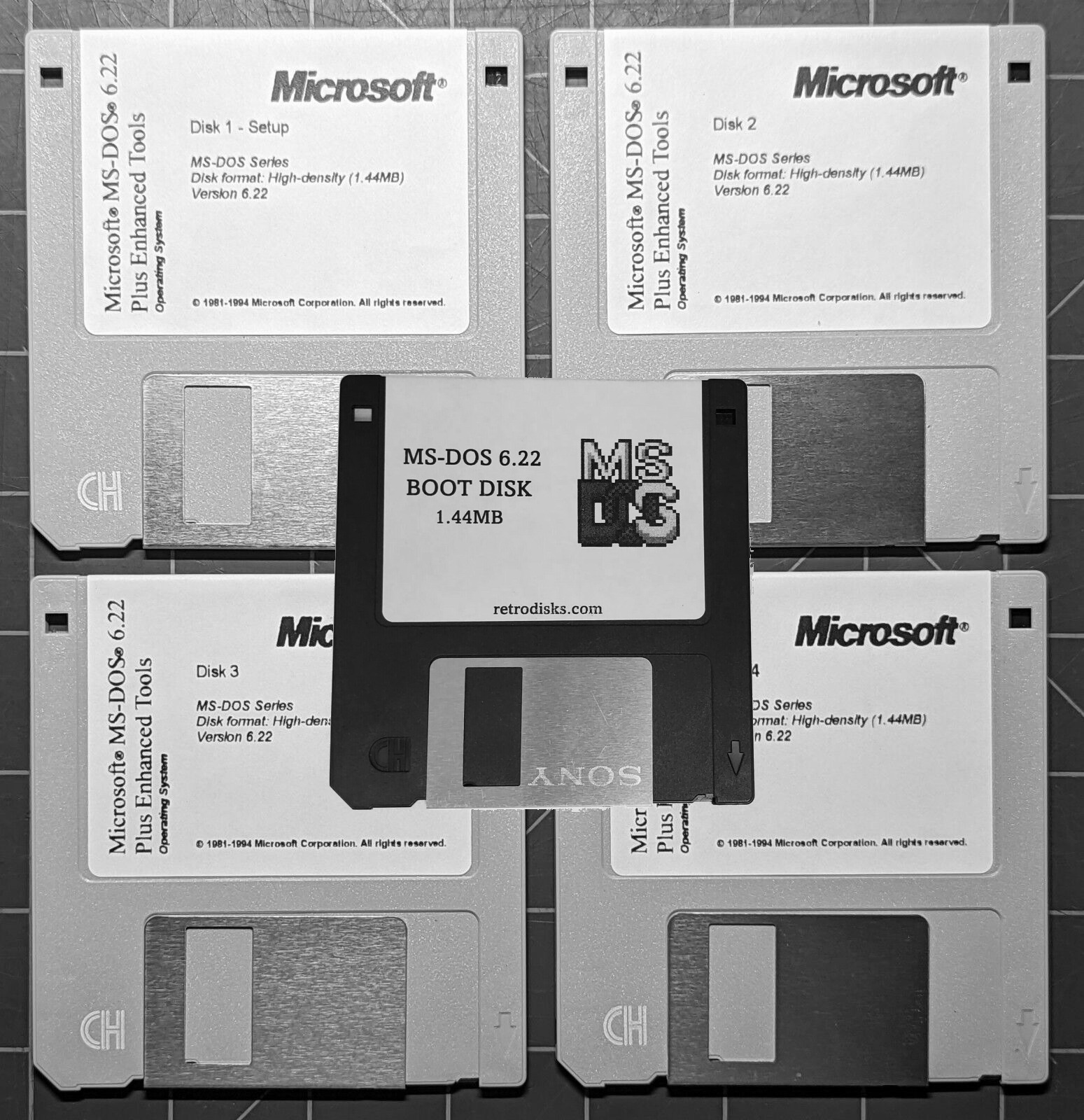 Microsoft MS-DOS 6.22 Installer + Boot Floppy Combo - 3.5