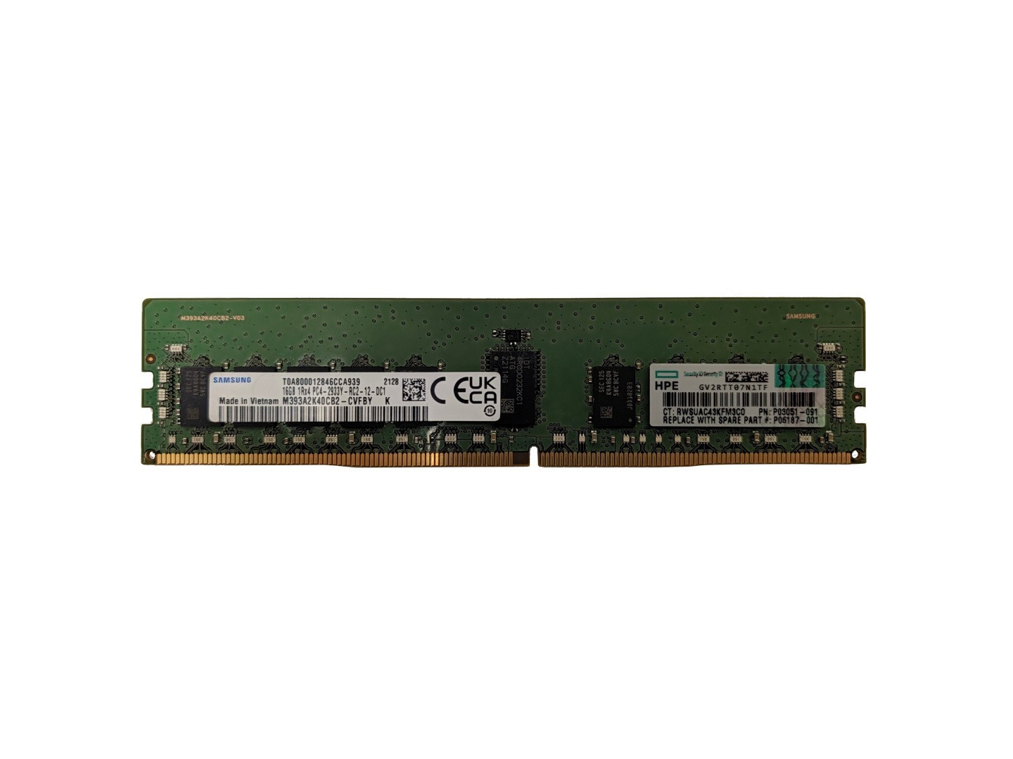 HPE P06187-001 16GB PC4-2933Y 1Rx4 Server Memory P03051-091 P00920-B21 Samsung