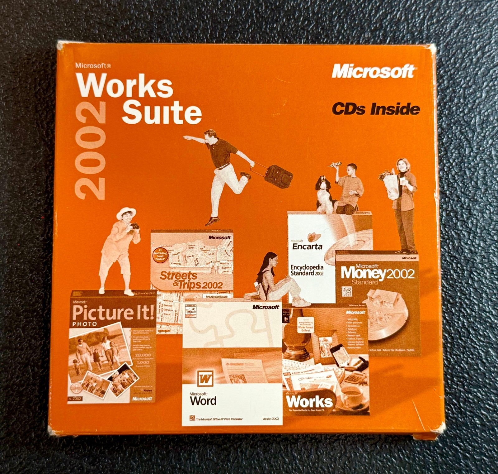 Microsoft Works Suite 2002 5 Disc Set with Box/Paperwork. Great for Collectors