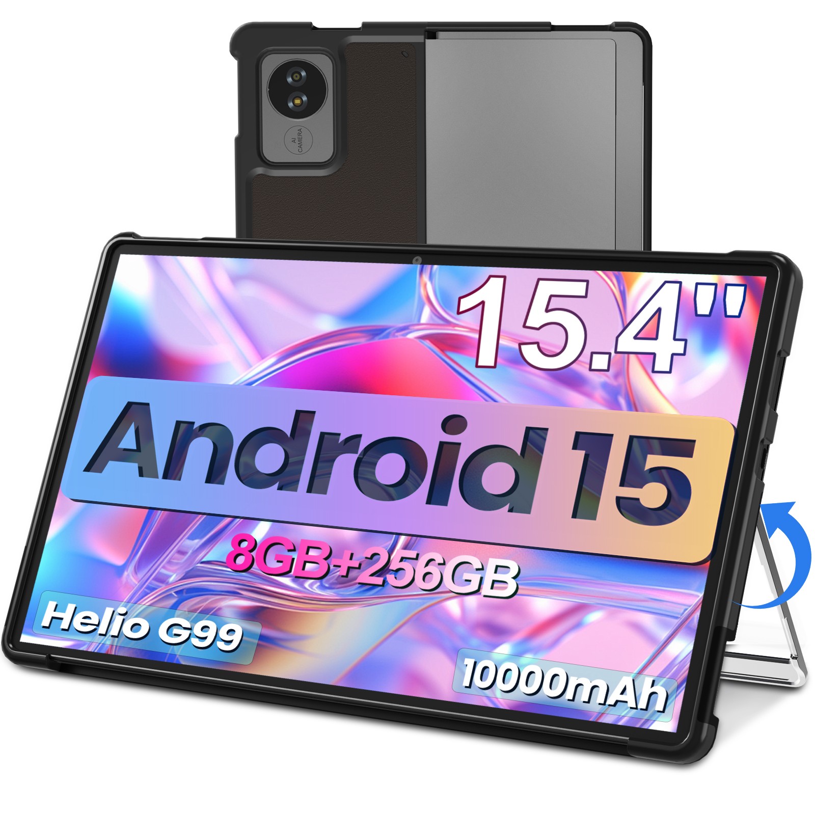 2026 Jumper 15.4" 2-in-1 Android Tablet 8GB RAM 256GB  Keyboard Bundle 10000mAh
