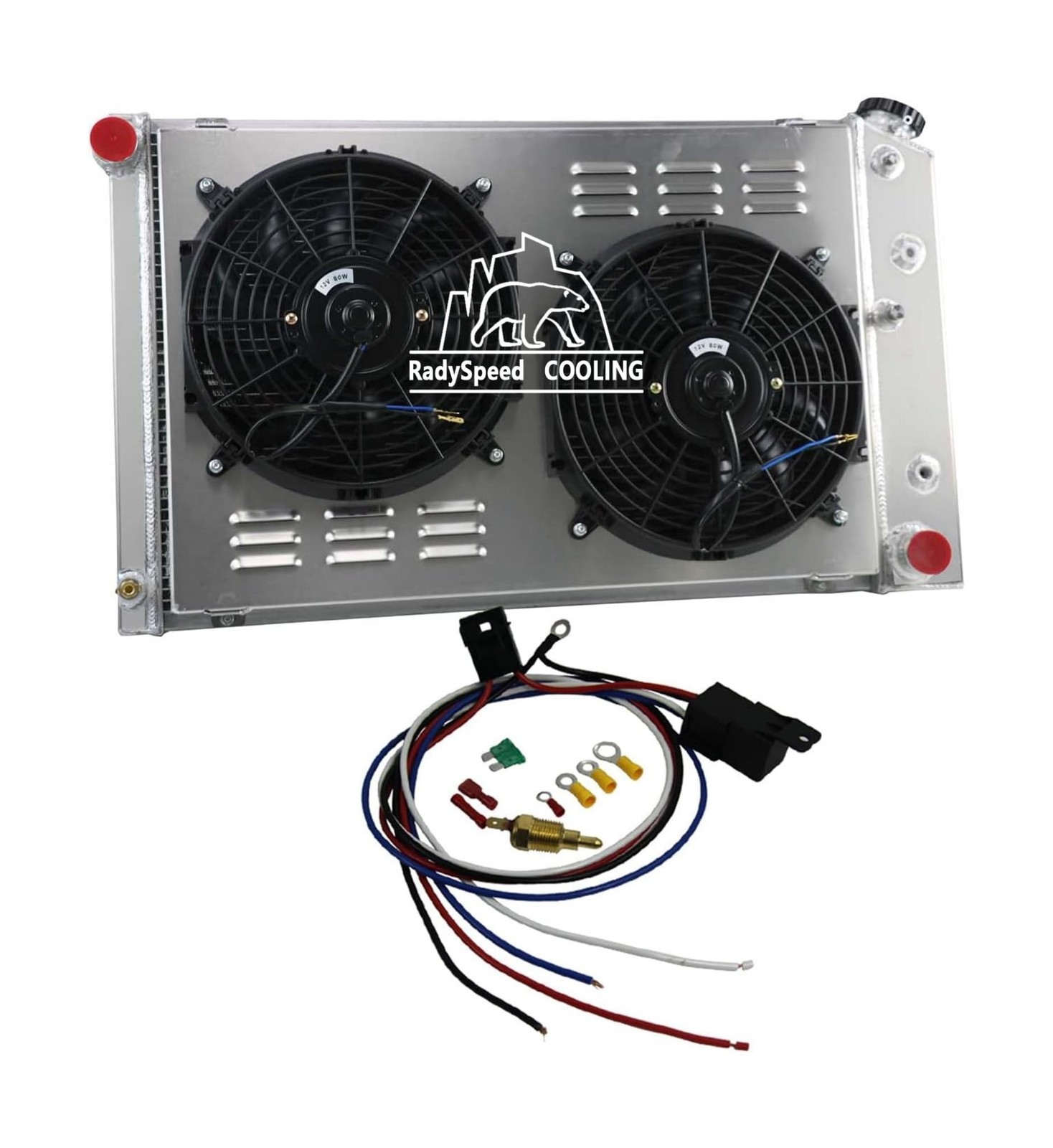 4 Row Aluminum Radiator&Shroud&Fans For Chevy 70-81 Camaro / 78-87 Monte Carl...