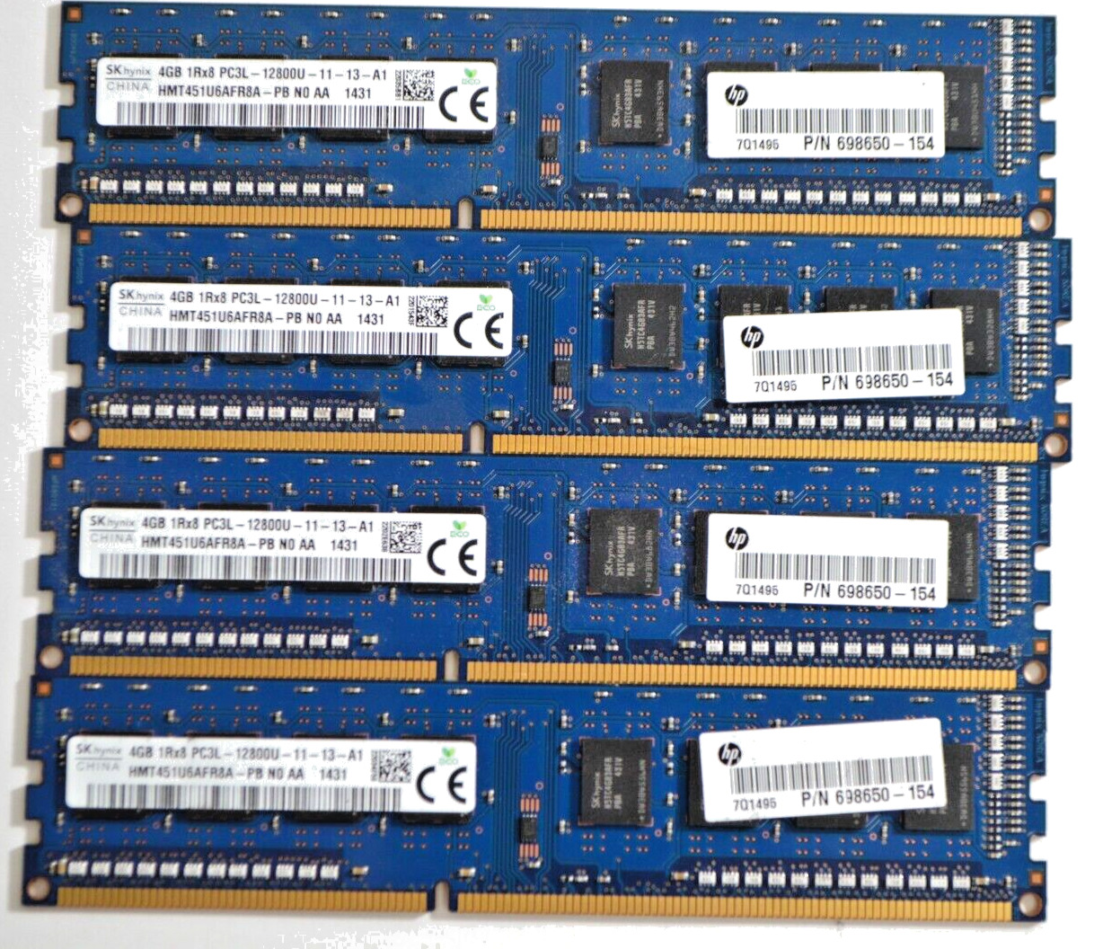 SK Hynix 16GB (4x4GB) 1Rx8 PC3L-12800U RAM desktop memory HMT451U6BFR8A-PB