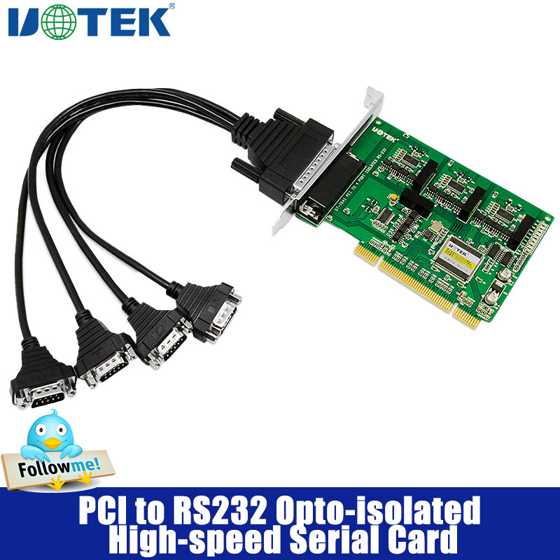 4 Ports High Speed PCI to RS232 Serial Card DR44 Adapter with Optical Isolation