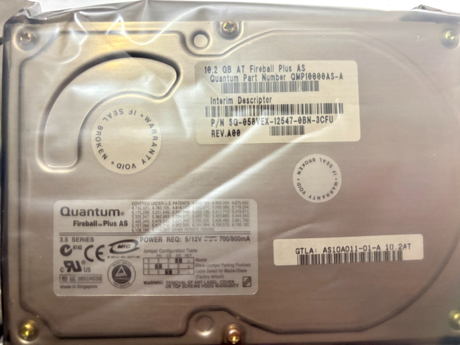 Quantum Fireball Plus AS 3.5 Series QMP10000AS-A