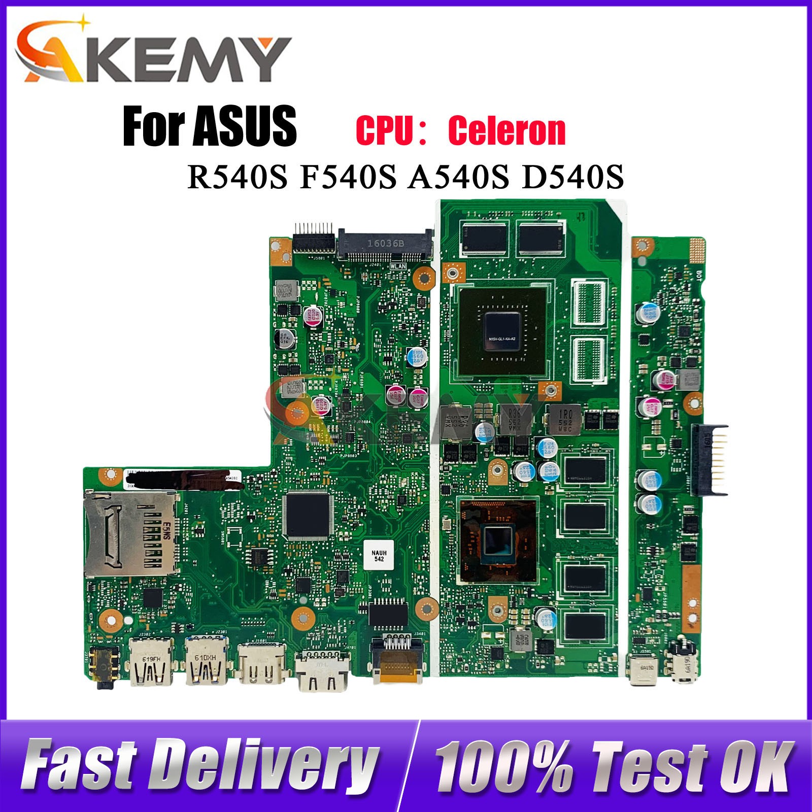 X540SC For ASUS F540S X540S D540S A540S R540S Mainboard CPU Celeron 100% Test OK