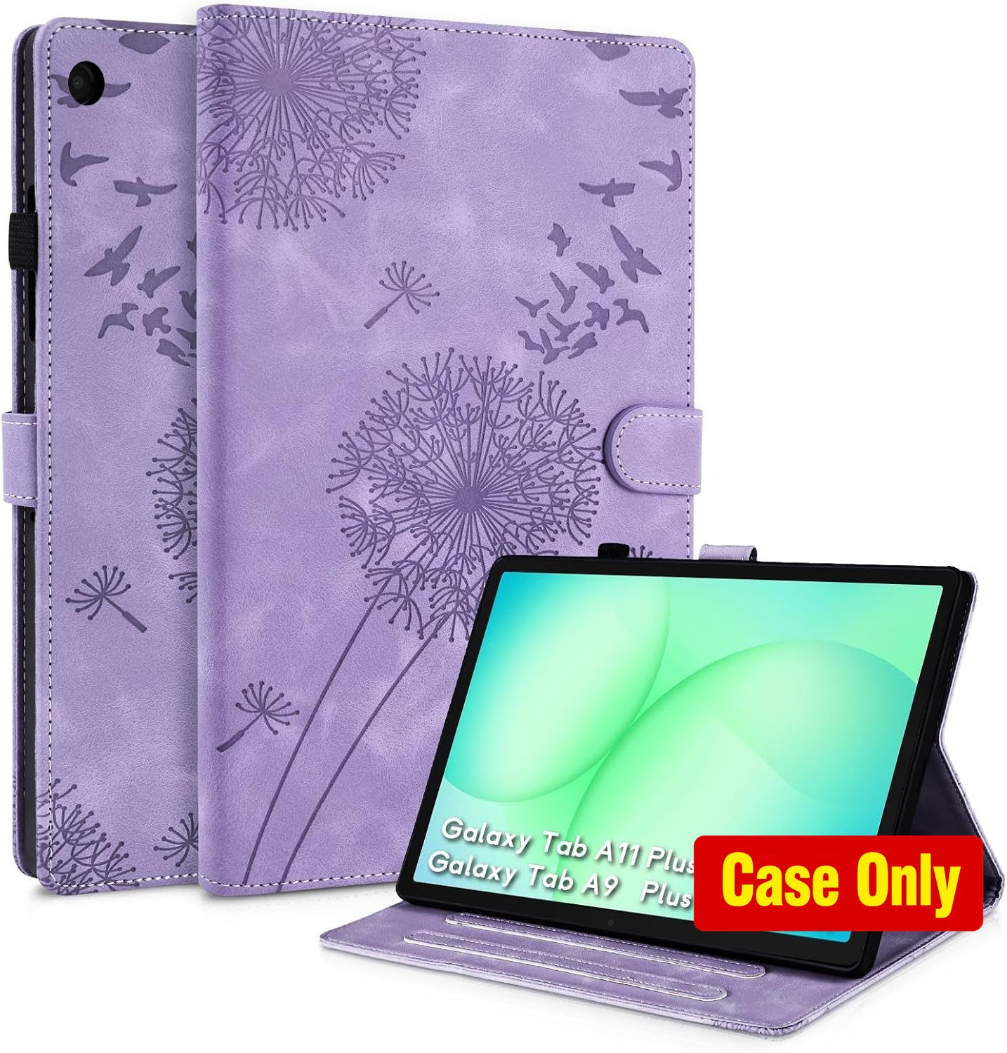 Case for Galaxy Tab A9 Plus 11 Inch 5G, Premium Faux Leather, Kickstand