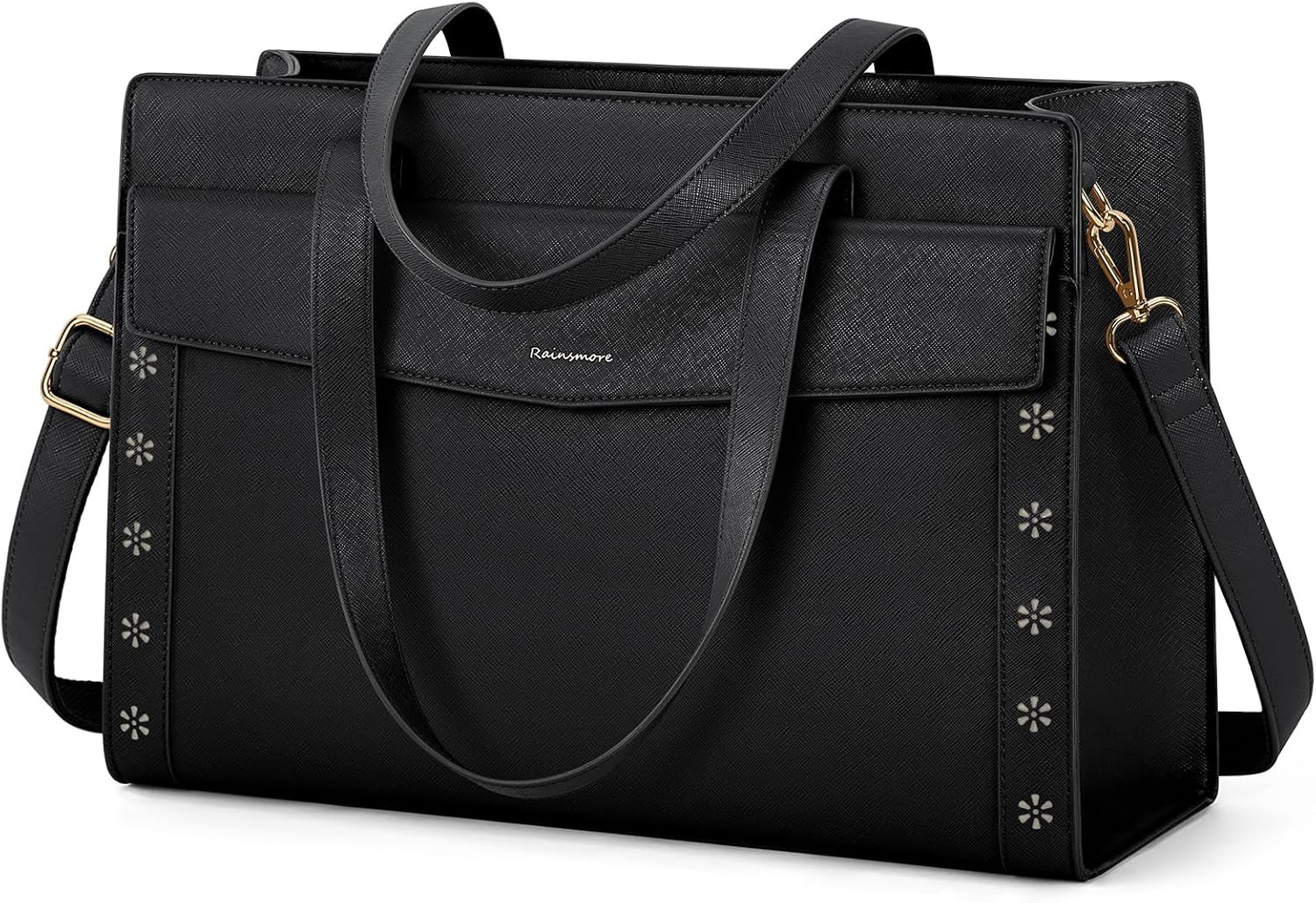 RAINSMORE Laptop Bag for Women 15.6 Inch Professional Leather Work Tote