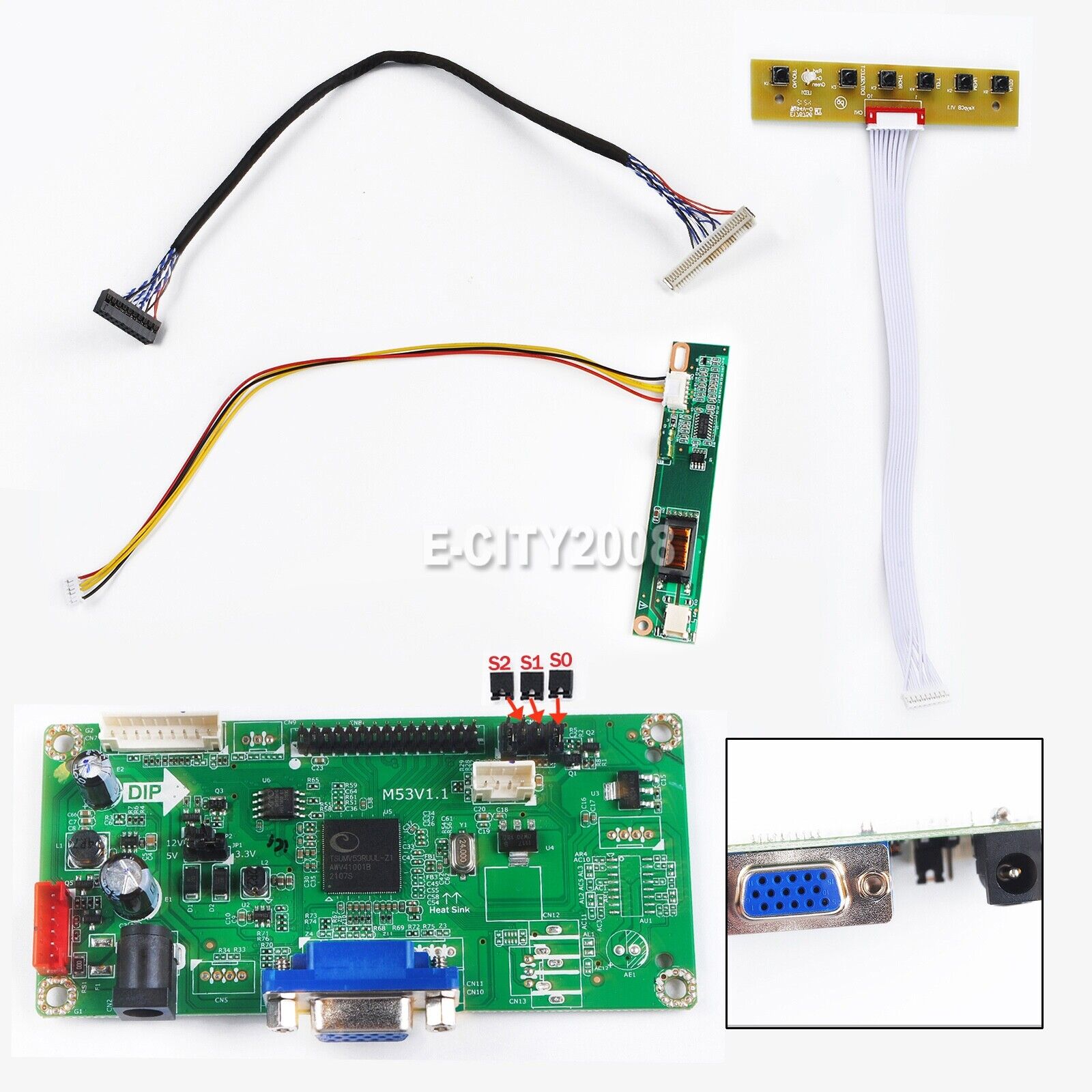 VGA LCD Controller Board Monitor DIY Kit For LP154WX4-TLA1 CCFL 30Pin US Seller
