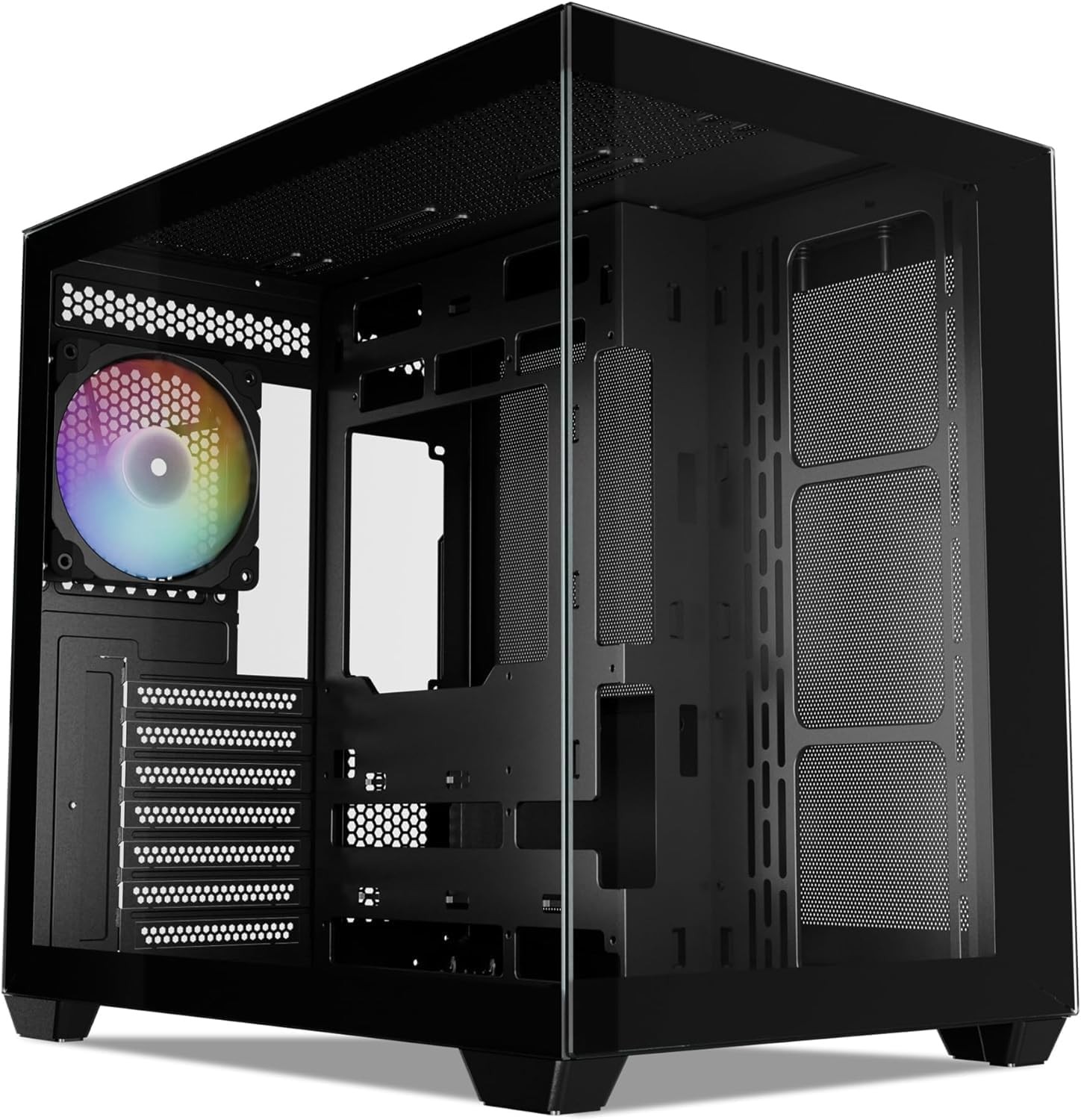 Vetroo AL900 ATX PC Case with 270° Full View Tempered Glass, Black 