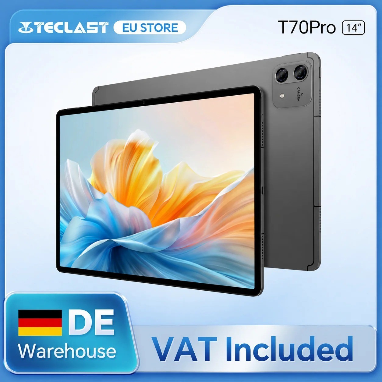 Teclast T70Pro Tablet 14 inch Android 16 8GB RAM 128GB 4G LTE