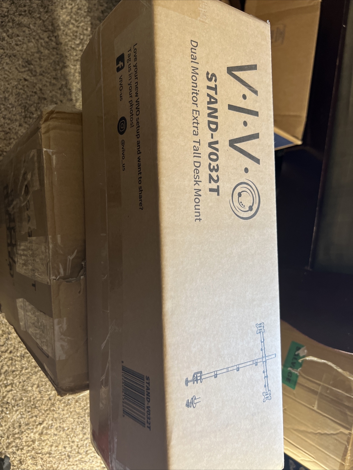 VIVO Dual Monitor Stand Up Desk Mount Extra Tall 39 inch Pole Fully Adjustabl...