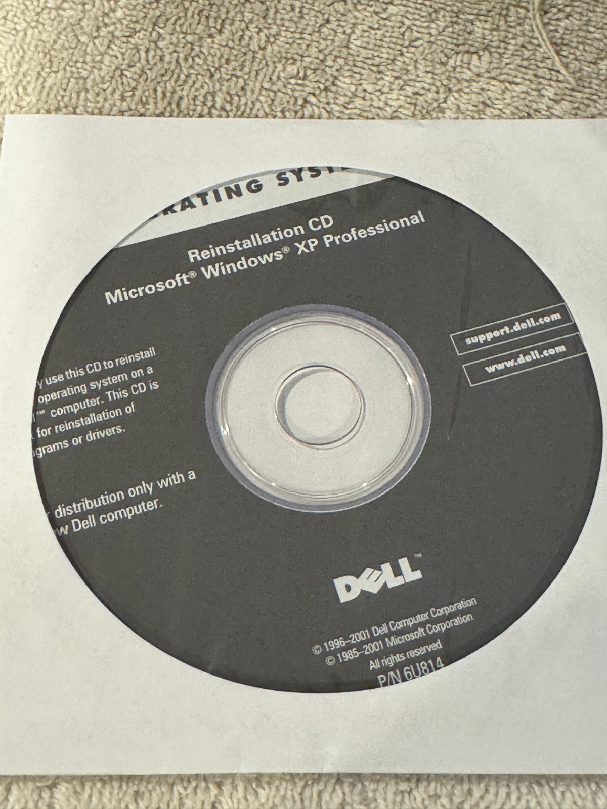 Dell Operating System Reinstallation CD Microsoft Windows XP Professional CD ONL