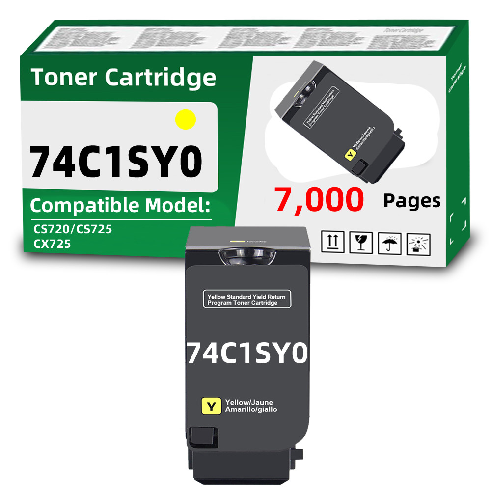 74C1SY0 Yellow Toner Cartridge Compatible for Lexmark CS720 CS725 CX725 Printer