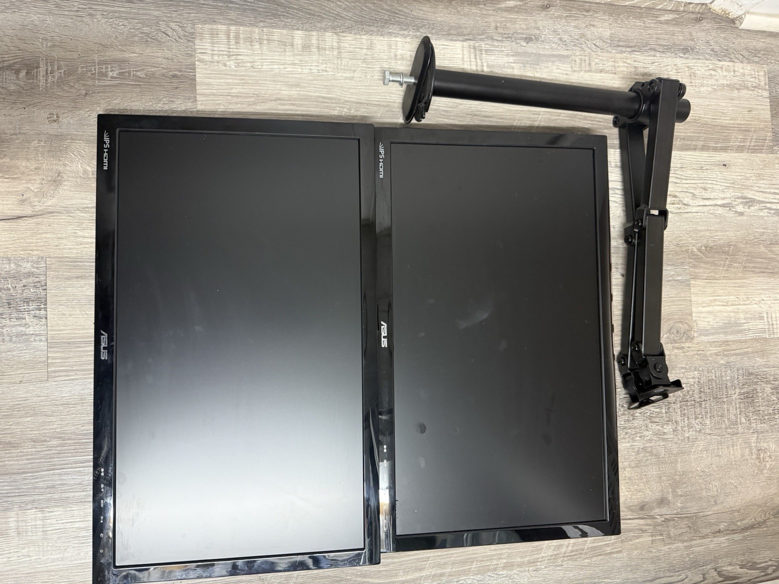 2 ASUS VS239H-P 23-inch IPS LCD Monitors Plus Arm Mount.