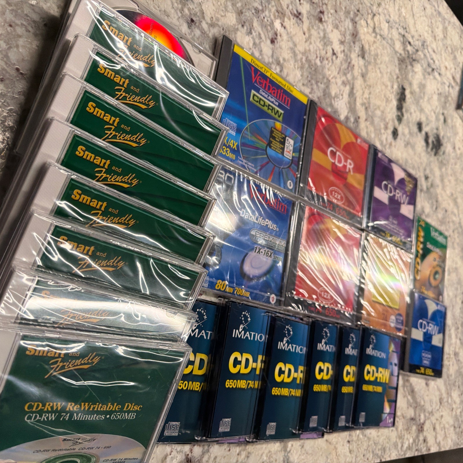 Lot Of 22 NEW Mixed Brands Of CD-R & CD-RW 74 Min 80 Min Ricoh Imation Verbatim
