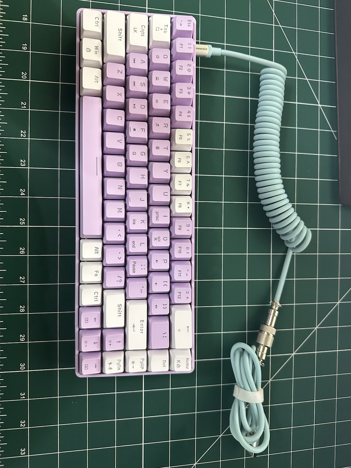 ZIYOU LANG T8 65% RGB Mechanical Gaming Keyboard Purple/White + Spring Cable