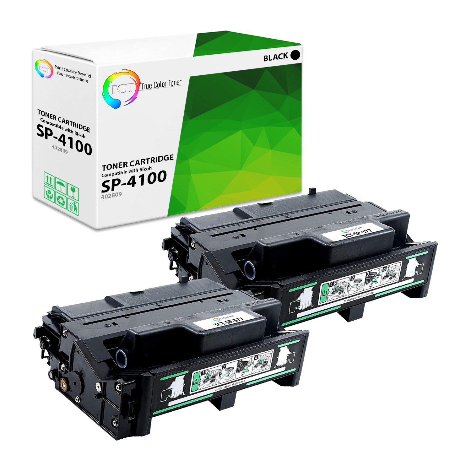 2Pk TCT Prem SP-4100 Black for Ricoh Aficio SP4100SF SP4110N Compatible Toner