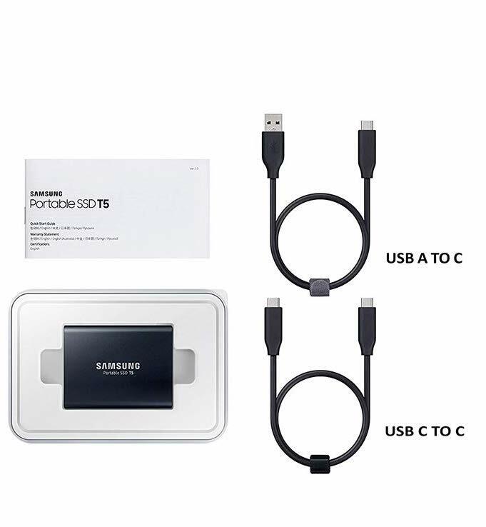 NEW Samsung T5 Portable SSD - 1TB - USB 3.1 External SSD (MU-PA1T0B/AM)