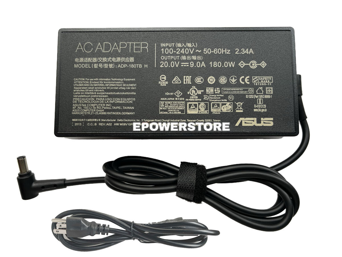 20V 180W AC Charger Adapter For 2021 ASUS ROG Zephyrus G14 GA401 GA401Q 6.0MM