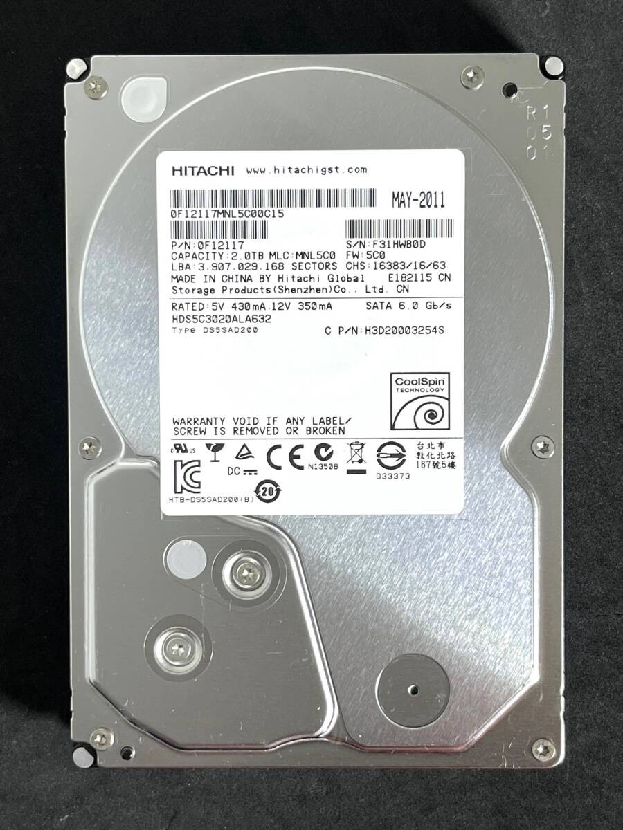 2TB HITACHI HDS5C3020ALA632 11861h Good AV Command 3.5-inch Internal HDD SATA HG