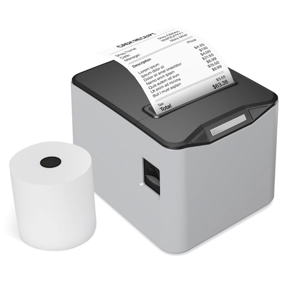 Thermal Receipt Printer, 80mm Desktop POS Receipt Printer, USB LAN Connection, U