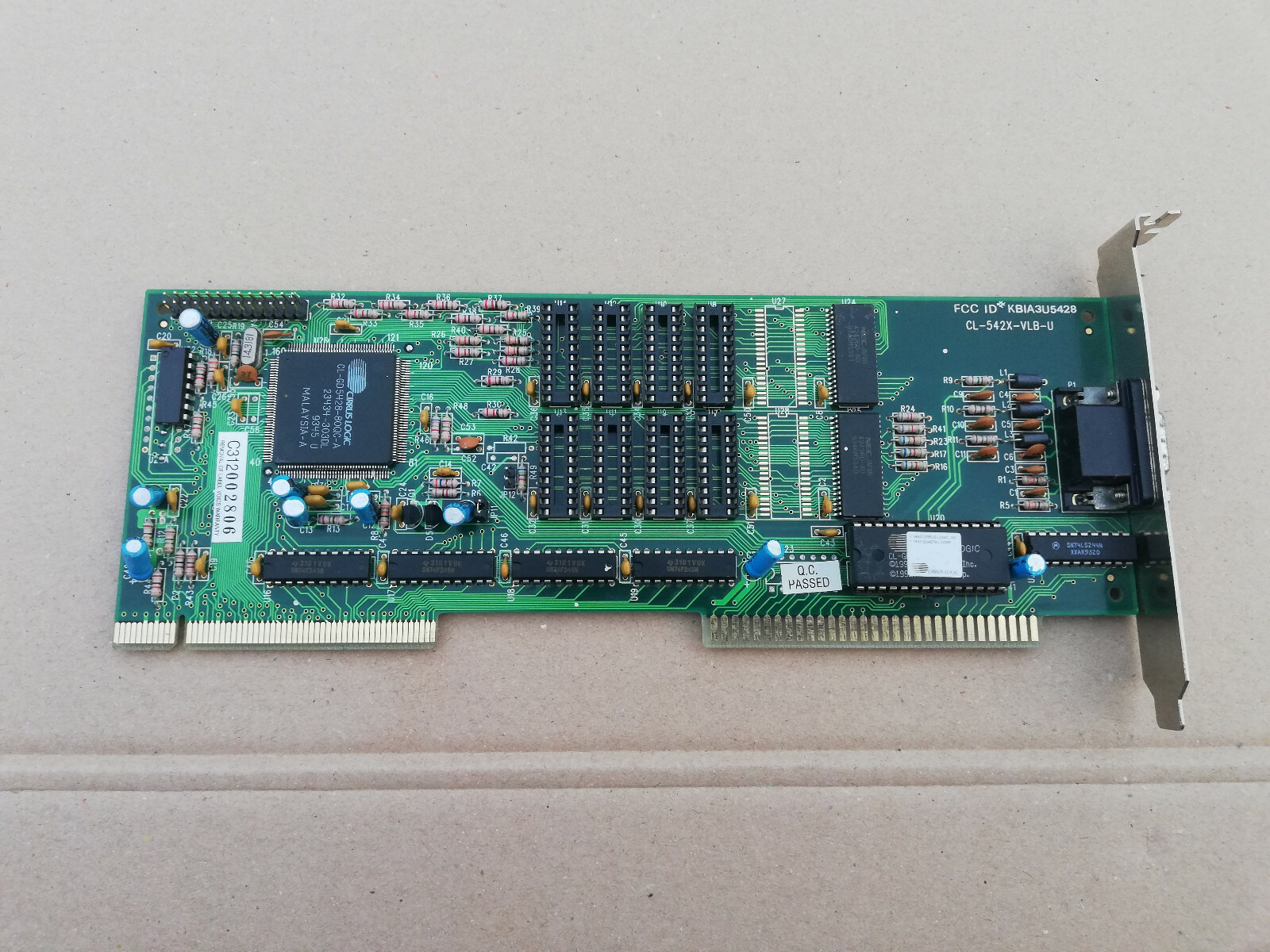 vintage VESA CL-542X-VLB-U CIRRUS LOGIC FCC ID KBIA3U5428 graphics adapter card