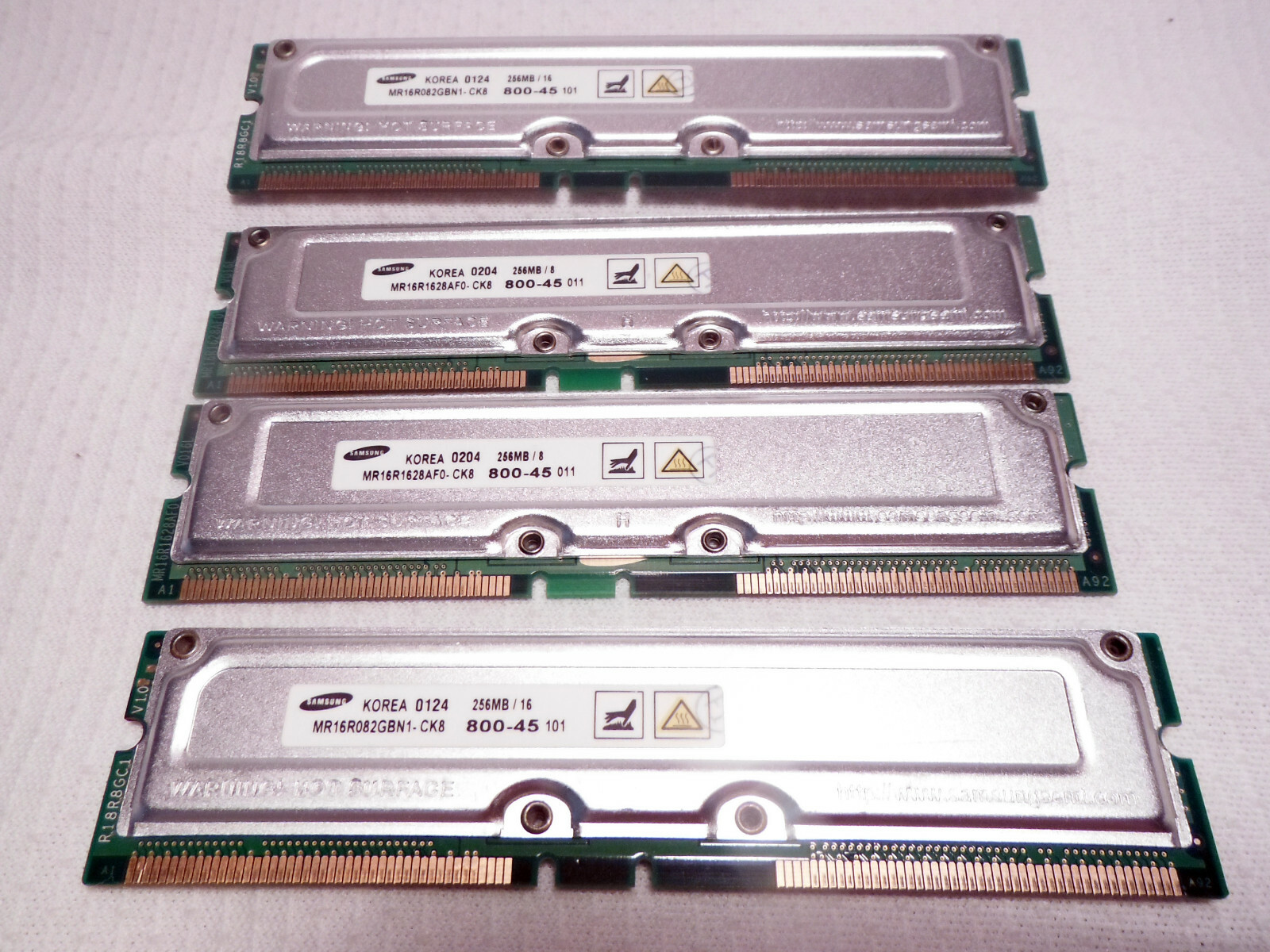 4 SAMSUNG COMPUTER DESKTOP PC MEMORY RAM MODULES  256/MB   8/16