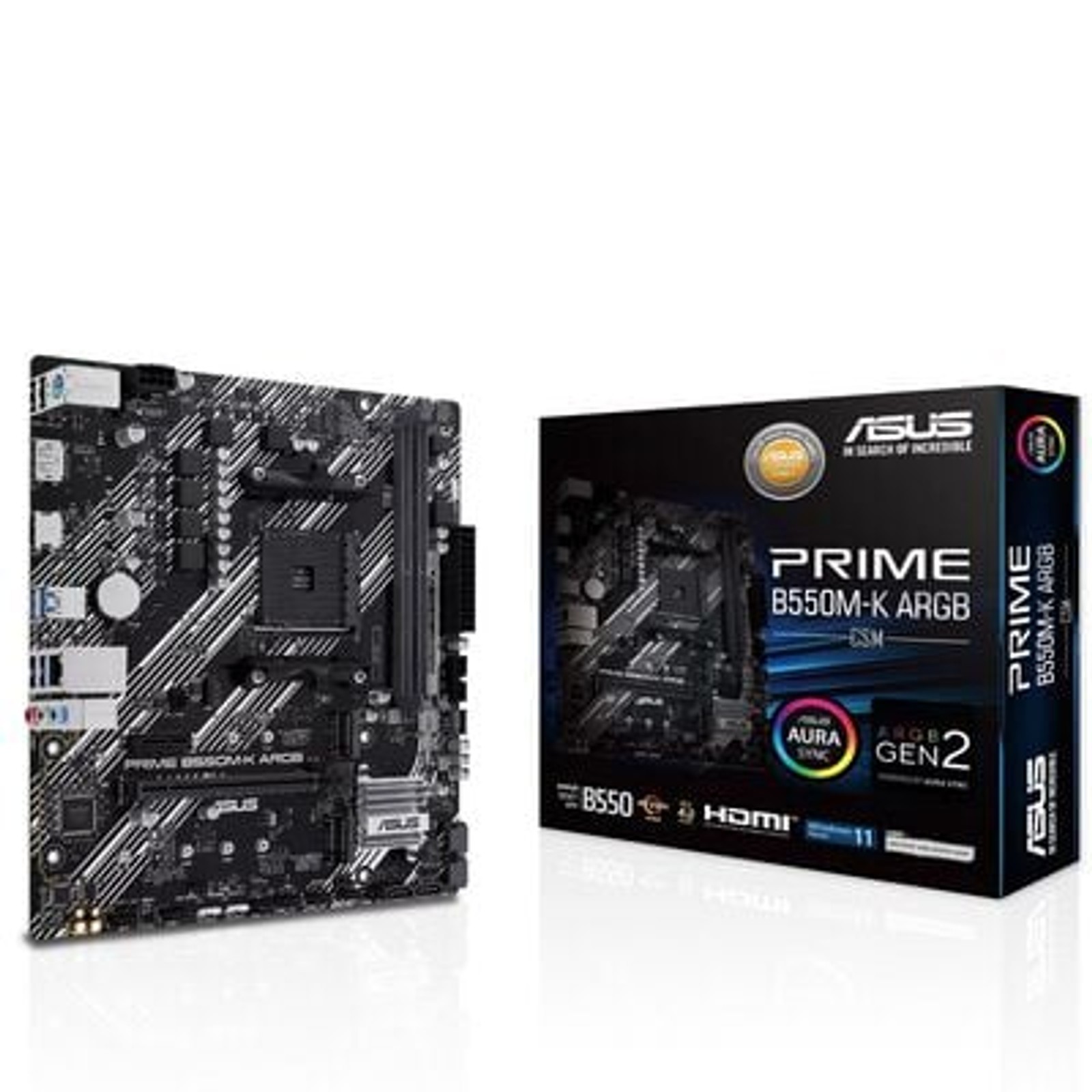 ASUS PRIME B550M-K ARGB-CSM Micro ATX Motherboard AMD AM4 B550 DDR4 RGB M.2