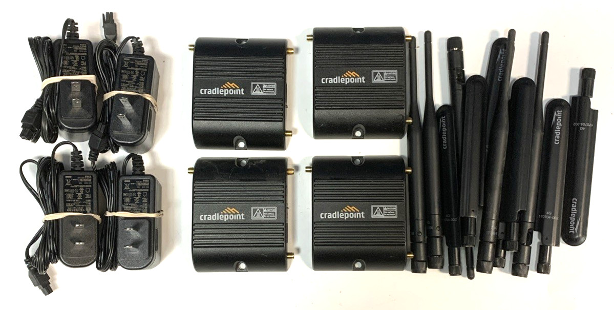 LOT of 4 x Cradlepoint IBR200 4G LTE Wi-Fi Router NetCloud IoT Gateway Modem