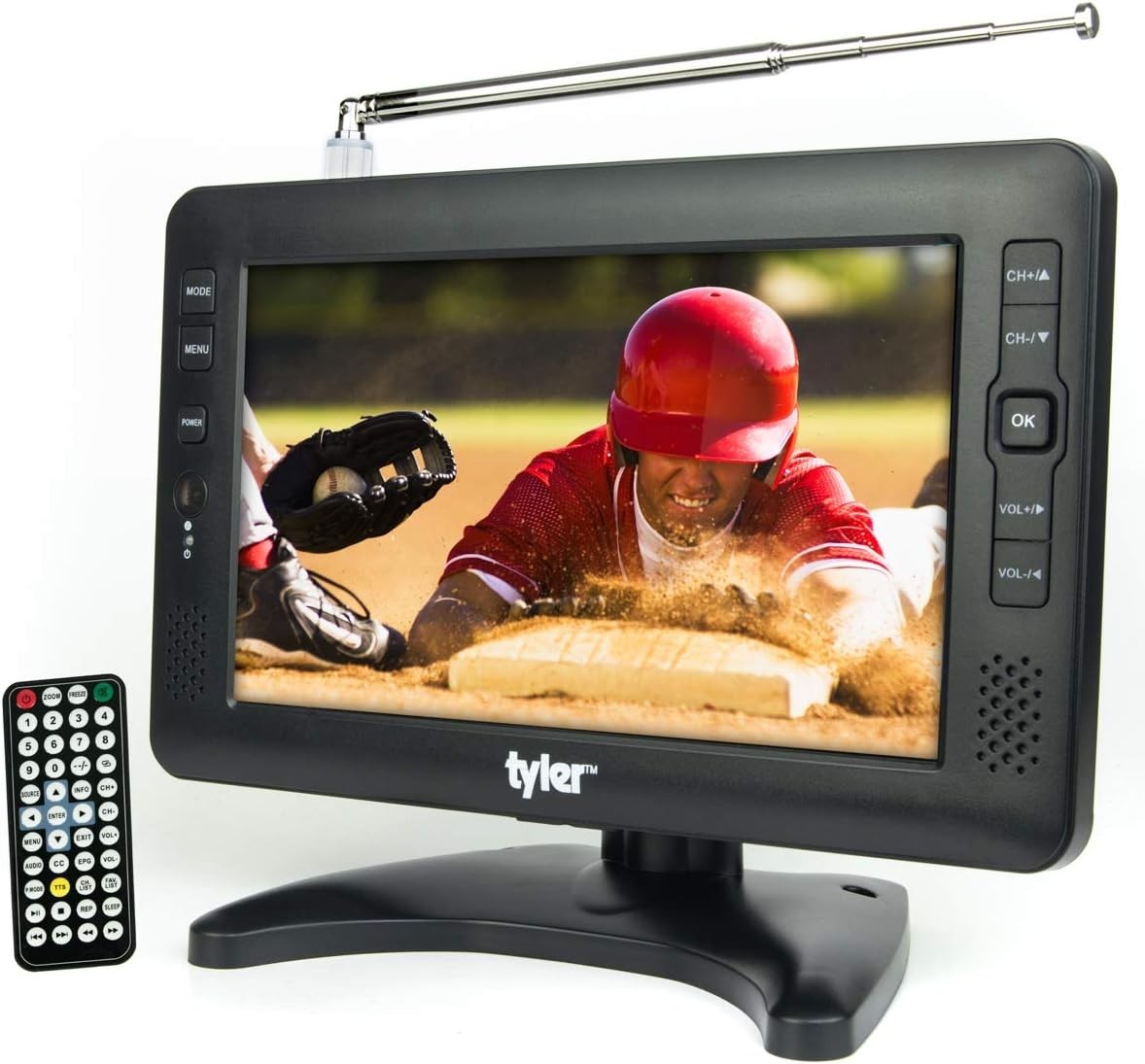 9" Portable TV LCD Monitor Rechargeable Battery Powered Wireless Capability HD-T