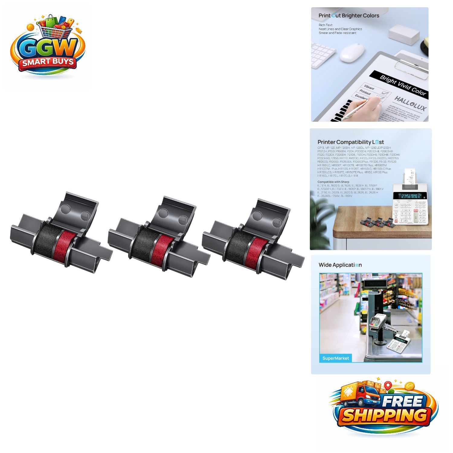 3-Pack IR-40T Calculator Ink Roller Ribbons - Advanced Performance & Quality