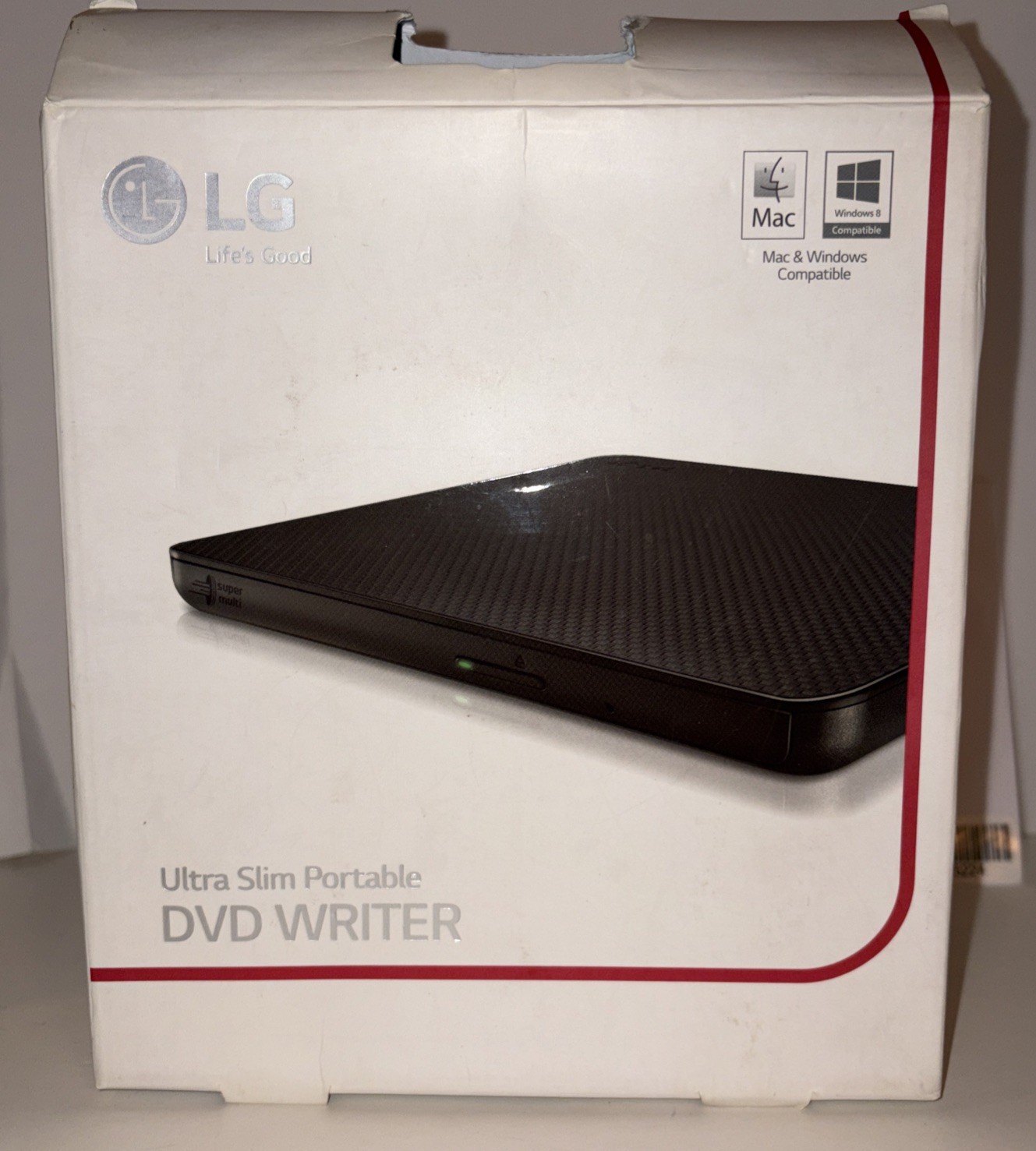 LG Ultra Slim Portable DVD Writer SP80NB60 Mac & Windows Compatible