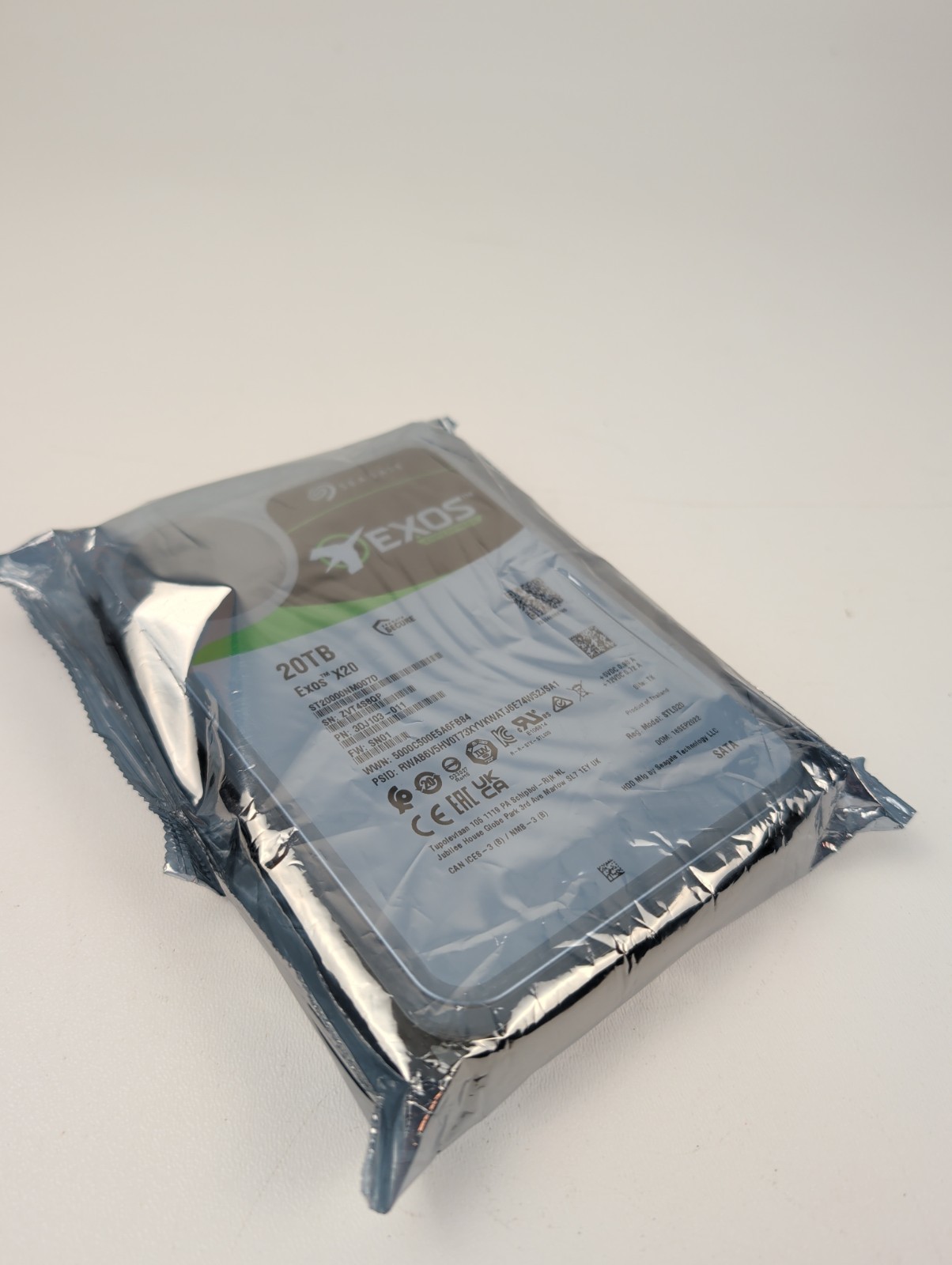 Seagate Exos X20 20TB Enterprise HDD 7200 RPM SATA 6Gb/s 3.5" - ST20000NM007D