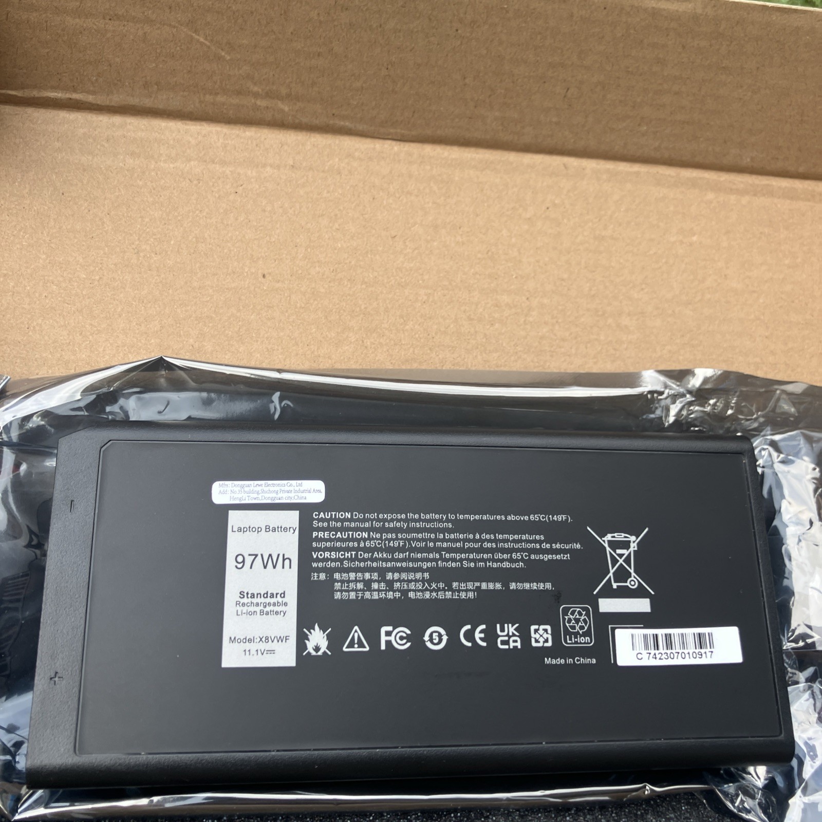 NEW 97Wh 11.1V Battery Compatible Dell DKNKD 5XT3V 05XT3V YGV51 CJ2K1 451-BBIS@2