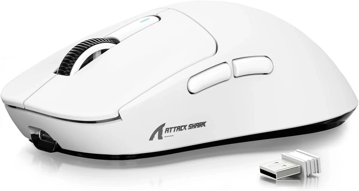 ATTACK SHARK X3 49g Ultra-Lightweight Wireless Gaming Mouse, White, Bluetooth