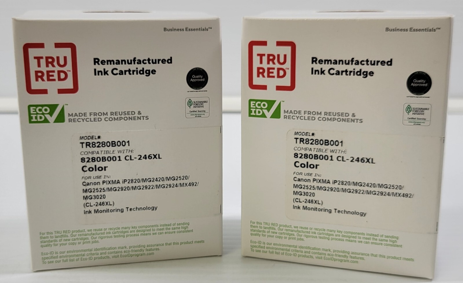 *C1) Lot 2 Tru Red Inkjet Color Cartridge TR8280B001 (CL-246XL)